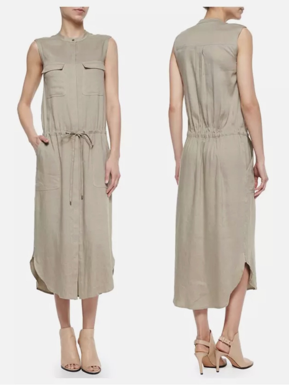 Vince Linen Blend Cargo Dress